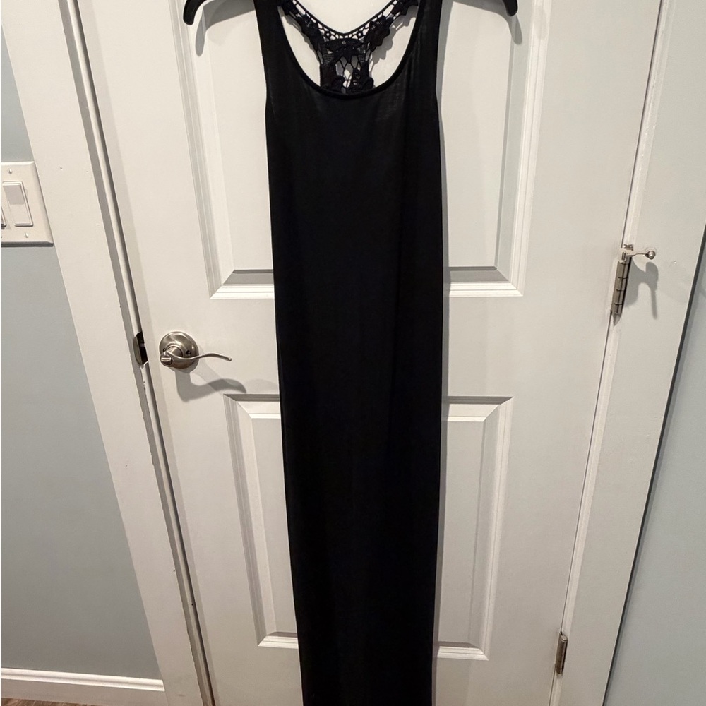 Mossimo Supply Co. Black Maxi Dress with Lace Detail